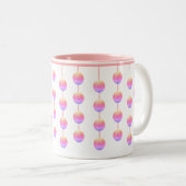 Tasse 2 Couleurs Cercles Suspendus Rose Pastel (Devant droit)