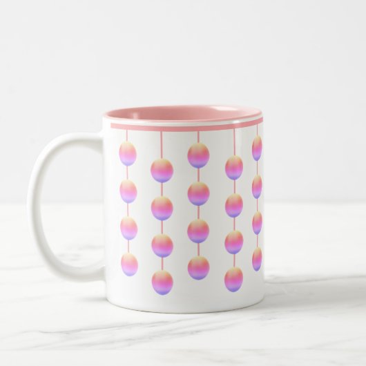 Tasse 2 Couleurs Cercles Suspendus Rose Pastel (Gauche)