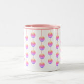 Tasse 2 Couleurs Cercles Suspendus Rose Pastel (Centre)