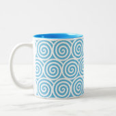 Tasse 2 Couleurs Cercles tourbillonnants sur Turquoise & Blanc (Gauche)
