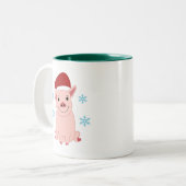 Tasse 2 Couleurs Cerdito navideño sonriente (Devant gauche)