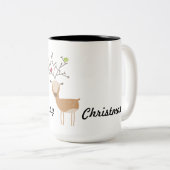 Tasse 2 Couleurs Cerf aux oiseaux (Devant droit)