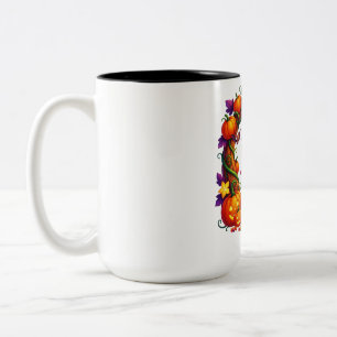 Tasse 2 Couleurs Cerf d'automne dans un cadre de citrouille