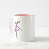 Tasse 2 Couleurs Cerf de ballet en rose (Devant gauche)