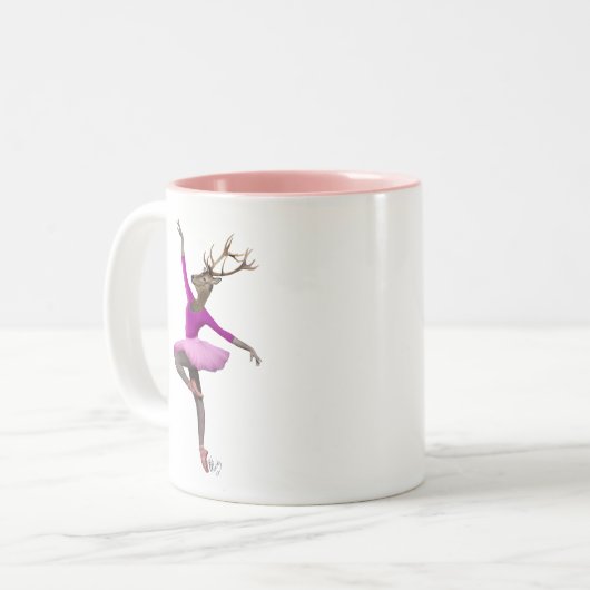 Tasse 2 Couleurs Cerf de ballet en rose (Devant gauche)