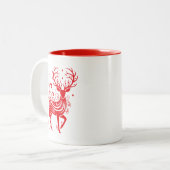 Tasse 2 Couleurs Cerf de fête (Devant gauche)