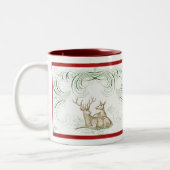 Tasse 2 Couleurs Cerf de Noël (Gauche)