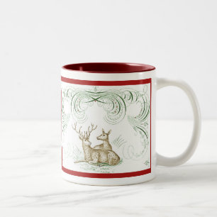 Tasse 2 Couleurs Cerf de Noël