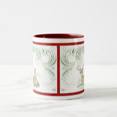 Tasse 2 Couleurs Cerf de Noël (Centre)