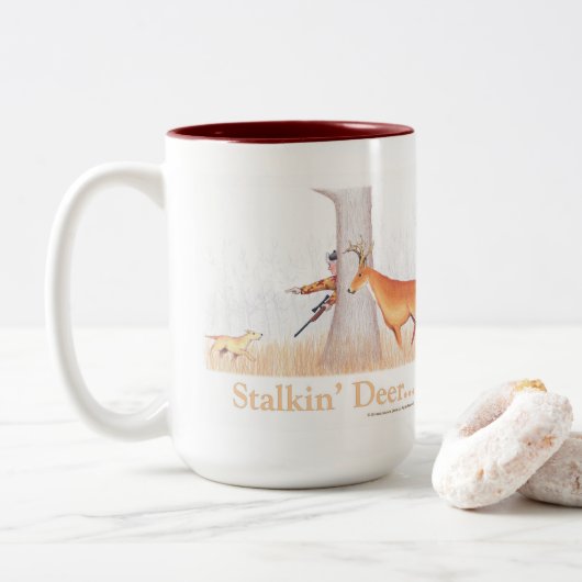 Tasse 2 Couleurs Cerf qui rode (Avec donut)