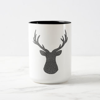 Tasse 2 Couleurs Cerfs communs - motif géométrique - noirs et