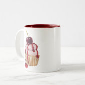 Tasse 2 Couleurs Cerise Cupcake (Devant gauche)