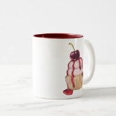 Tasse 2 Couleurs Cerise Cupcake (Devant droit)