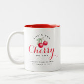 Tasse 2 Couleurs Cerise sur le Baby shower Coquette (Gauche)