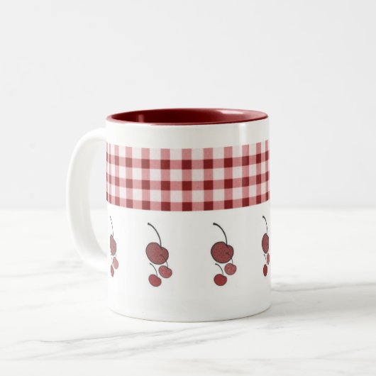 Tasse 2 Couleurs Cerises et En vichy (Devant gauche)