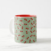 Tasse 2 Couleurs Cerises Et Fleurs (Devant gauche)