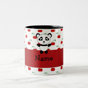 Tasse 2 Couleurs Cerises nommées personnalisées de rouge de panda