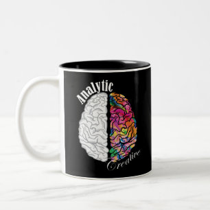 Tasse 2 Couleurs Cerveau gauche et droit - Analytique et créatif