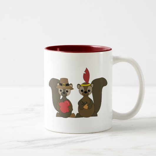 Tasse 2 Couleurs Ces écureuils d'action de grâces (Droit)