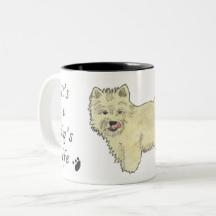 Tasse 2 Couleurs C'est la vie de chien Dessin de chien Westie migno