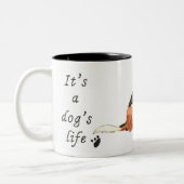 Tasse 2 Couleurs C'est la vie d'un chien Drôle mignon Beagle chien (Gauche)