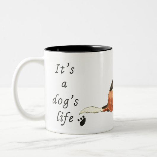 Tasse 2 Couleurs C'est la vie d'un chien Drôle mignon Beagle chien  (Gauche)