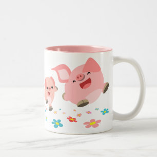 Tasse 2 Couleurs C'est le printemps ! ! - Deux mignons cochons de c
