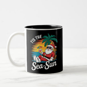Tasse 2 Couleurs C'est le soleil de la mer Santa Beach Noël en juil