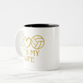 Tasse 2 Couleurs c'est ma vie, le volley (Devant gauche)