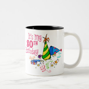 Tasse 2 Couleurs C'est mon quatre-vingtième anniversaire (les