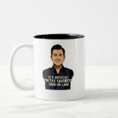 Tasse 2 Couleurs C'est officiel, je suis le gendre préféré (Gauche)