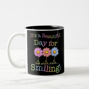 Tasse 2 Couleurs C'est une belle journée pour le graphisme souriant