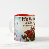 Tasse 2 Couleurs c'est win O'Clock Somewhere, citation de santa (Devant gauche)