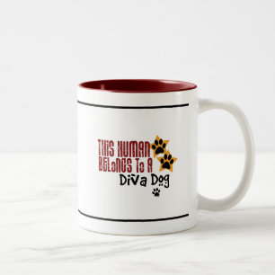 Tasse 2 Couleurs Cet humain appartient à un chien de diva
