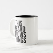 Tasse 2 Couleurs Cette barbe sait des choses (Devant gauche)