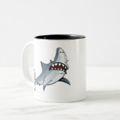 Tasse 2 Couleurs chaîne de conception de requins (Devant gauche)