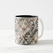 Tasse 2 Couleurs Chaînes sur feuilles de palmiers. (Devant droit)