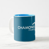 Tasse 2 Couleurs Chamonix France Snowboard (Devant gauche)