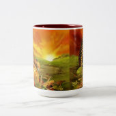 Tasse 2 Couleurs Champ de citrouille de Thanksgiving (Centre)