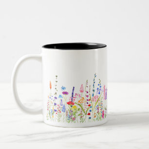 Tasse 2 Couleurs champ de fleurs sauvages colorées