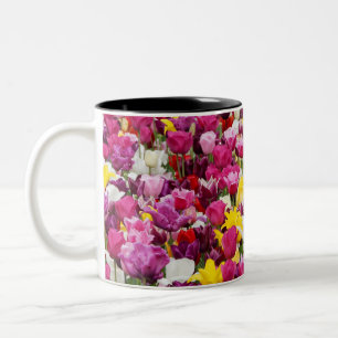 Tasse 2 Couleurs champ plein de tulipes