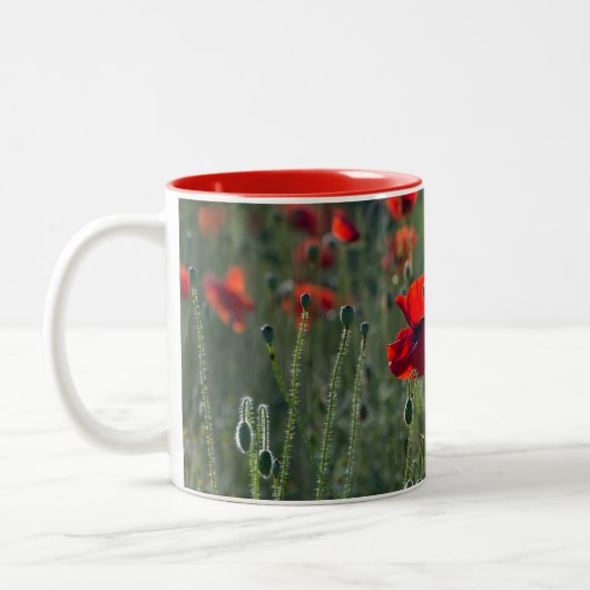 Tasse 2 Couleurs Champ sauvage de pavots (Gauche)