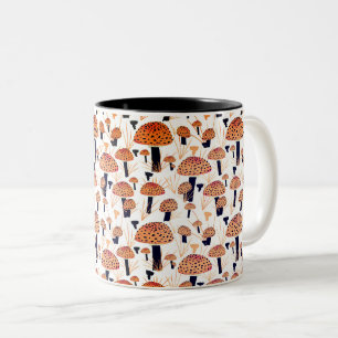 Tasse 2 Couleurs Champignon Agaric Fly Noir Orange Automne