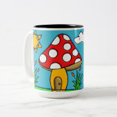 Tasse 2 Couleurs champignon rouge mignon (Devant gauche)