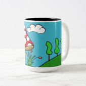 Tasse 2 Couleurs champignon rouge mignon (Devant droit)