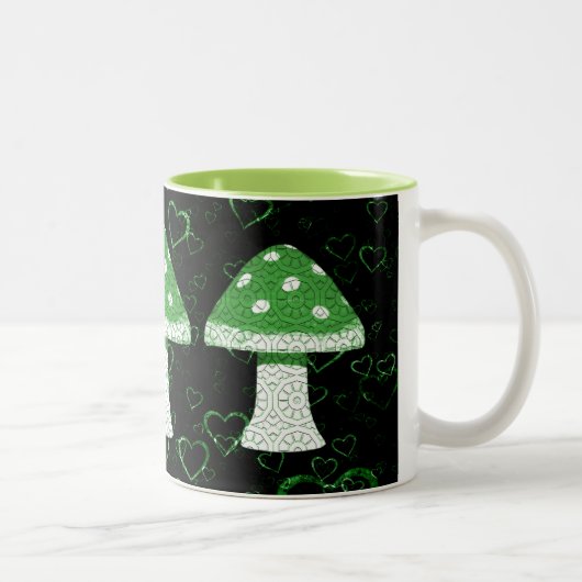 Tasse 2 Couleurs Champignon vert (Droit)
