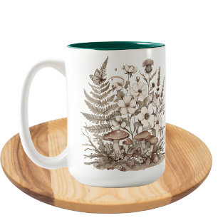 Tasse 2 Couleurs Champignons d'automne cottagecore floral