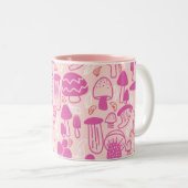 Tasse 2 Couleurs Champignons rose Mangenta (Devant droit)