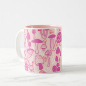 Tasse 2 Couleurs Champignons rose Mangenta (Devant gauche)