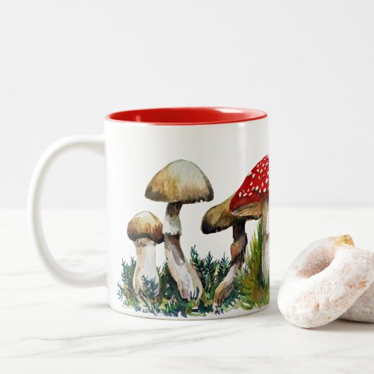 Tasse 2 Couleurs Champignons sauvages (Avec donut)